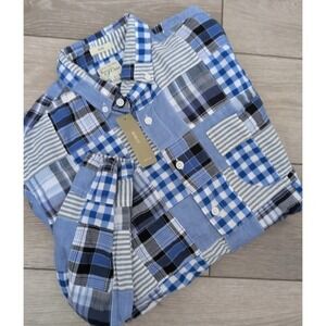 J.Crew Indian Madras Slim Fit Size Small Long‎ Sleeve Plaid Patchwork Shirt NEW